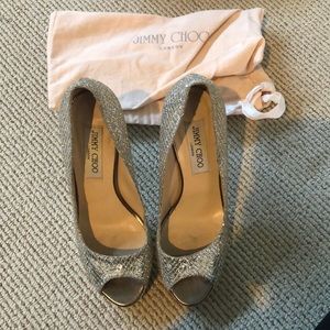 Jimmy Choo Glitter Crown Pumps - Worn 1x